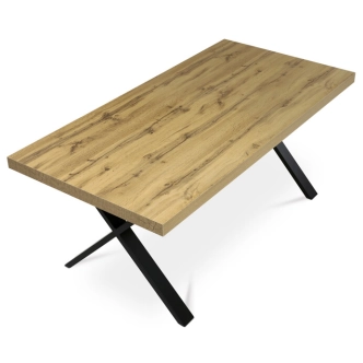 Jídelní stůl ZANWELHAL, 180x90x76 cm, dub/černá