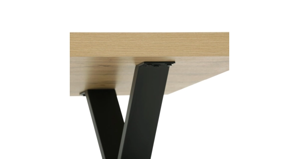 Jídelní stůl ZANWELHAL, 180x90x76 cm, dub/černá