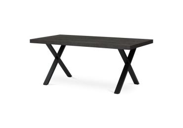 Jídelní stůl ZANWELHAL, 180x90x76 cm, šedý dub/černá