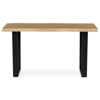 Jídelní stůl ZANYORAR 140x80, dekor divoký dub, černý kov