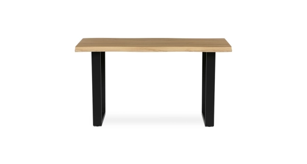 Jídelní stůl ZANYORAR 140x80, dekor divoký dub, černý kov