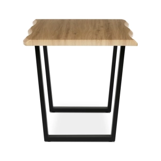 Jídelní stůl ZANYORAR 140x80, dekor divoký dub, černý kov