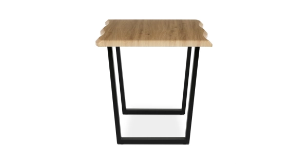 Jídelní stůl ZANYORAR 140x80, dekor divoký dub, černý kov