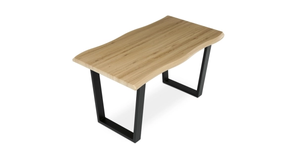 Jídelní stůl ZANYORAR 140x80, dekor divoký dub, černý kov