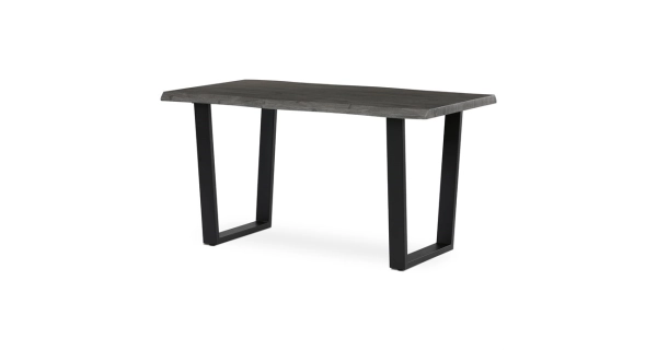 Jídelní stůl ZANYORAR 140x80, dekor šedý dub, černý kov