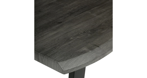 Jídelní stůl ZANYORAR 140x80, dekor šedý dub, černý kov