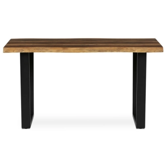 Jídelní stůl ZANYORAR 140x80, dekor staré dřevo, černý kov