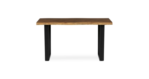 Jídelní stůl ZANYORAR 140x80, dekor staré dřevo, černý kov