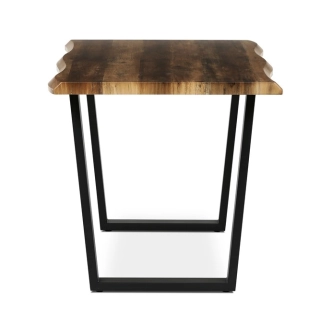 Jídelní stůl ZANYORAR 140x80, dekor staré dřevo, černý kov