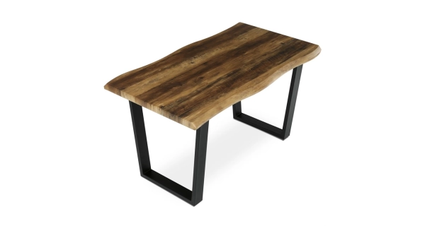 Jídelní stůl ZANYORAR 140x80, dekor staré dřevo, černý kov