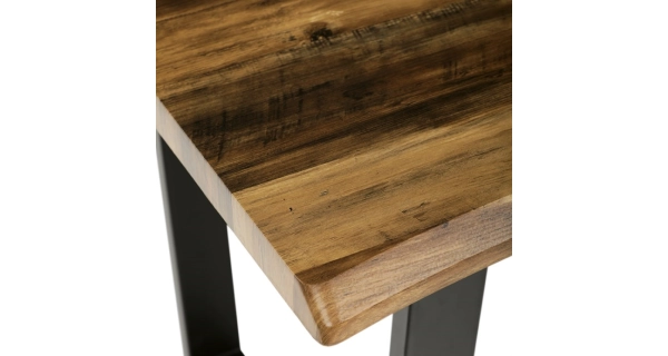 Jídelní stůl ZANYORAR 140x80, dekor staré dřevo, černý kov