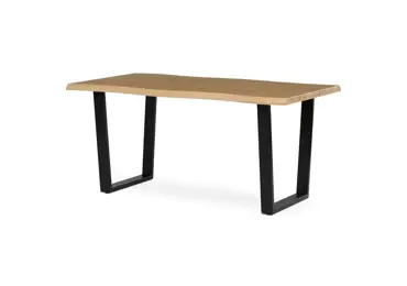 Jídelní stůl ZANYORAR 160x90, dekor divoký dub, černý kov