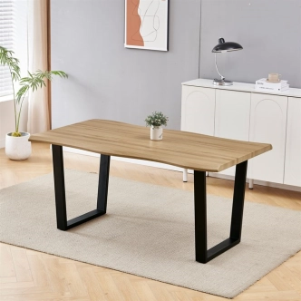 Jídelní stůl ZANYORAR 160x90, dekor divoký dub, černý kov