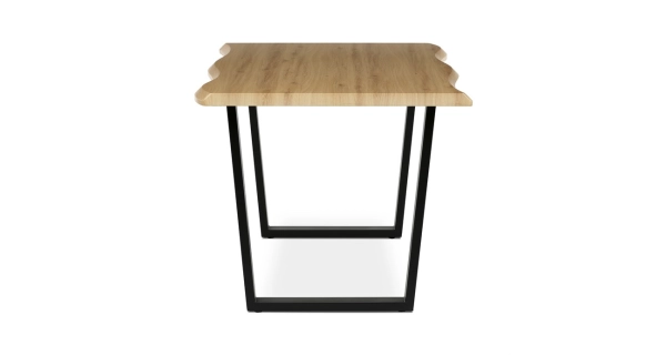 Jídelní stůl ZANYORAR 160x90, dekor divoký dub, černý kov