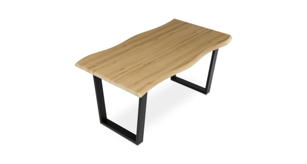 Jídelní stůl ZANYORAR 160x90, dekor divoký dub, černý kov