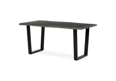 Jídelní stůl ZANYORAR 160x90, dekor šedý dub, černý kov