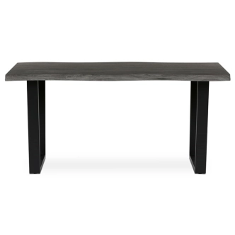 Jídelní stůl ZANYORAR 160x90, dekor šedý dub, černý kov