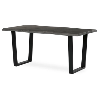 Jídelní stůl ZANYORAR 160x90, dekor šedý dub, černý kov