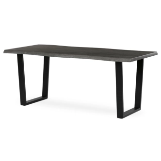 Jídelní stůl ZANYORAR 180x90, dekor šedý dub, černý kov