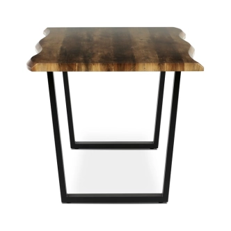 Jídelní stůl ZANYORAR 180x90, dekor staré dřevo, černý kov