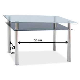 Jídelní stůl ZATON II, sklo/chrom