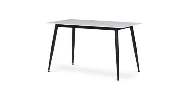 Jídelní stůl ZORBELWEL 130x70, mramor, černý kov