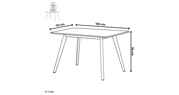 Jídelní stůl ZORBELWEL 130x70, mramor, černý kov