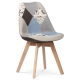 Jídelní židle AGOSTINO, modrý patchwork/buk 