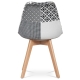 Jídelní židle AGOSTINO, šedý patchwork/buk 