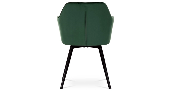 Jídelní židle BASSIE, zelená látka, černý kov