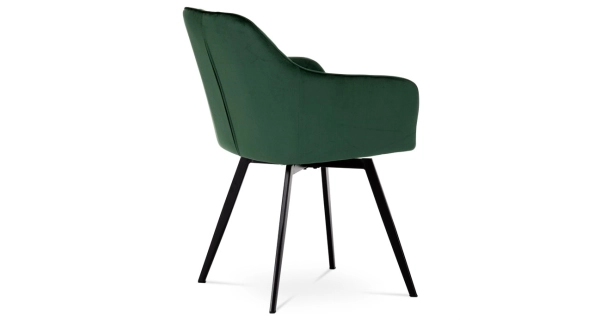 Jídelní židle BASSIE, zelená látka, černý kov