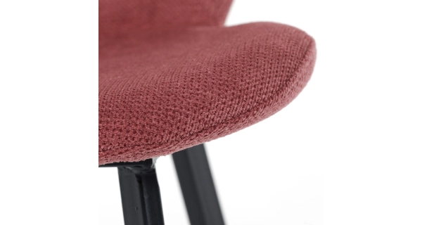 Jídelní židle BELIVLEM, červená látka, černý kov