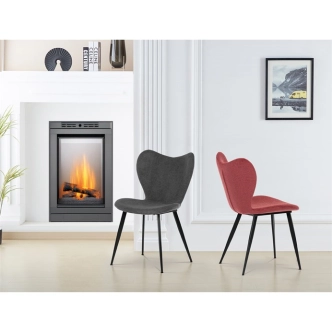 Jídelní židle BELIVLEM, šedá látka, černý kov