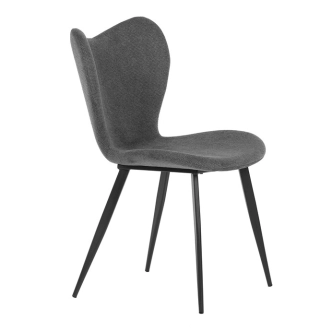 Jídelní židle BELIVLEM, šedá látka, černý kov