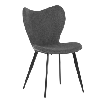 Jídelní židle BELIVLEM, šedá látka, černý kov