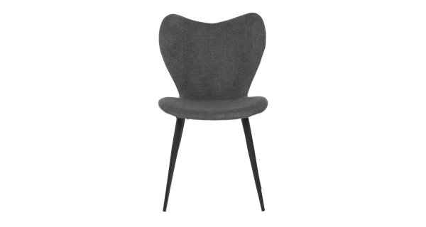 Jídelní židle BELIVLEM, šedá látka, černý kov