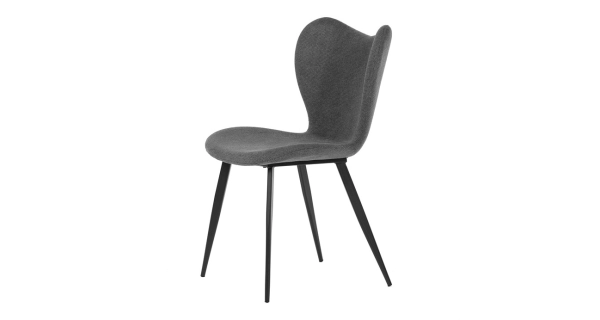 Jídelní židle BELIVLEM, šedá látka, černý kov