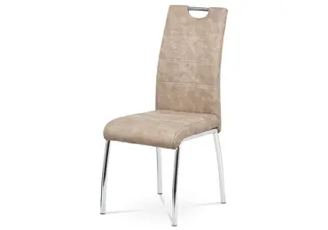 Jídelní židle BIANUS, látka krémová/chrom 