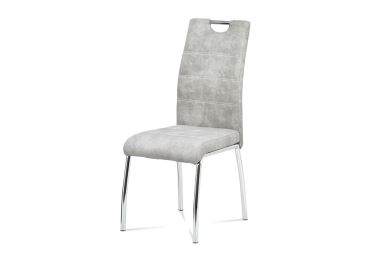 Jídelní židle BIANUS, stříbrná látka/chrom
