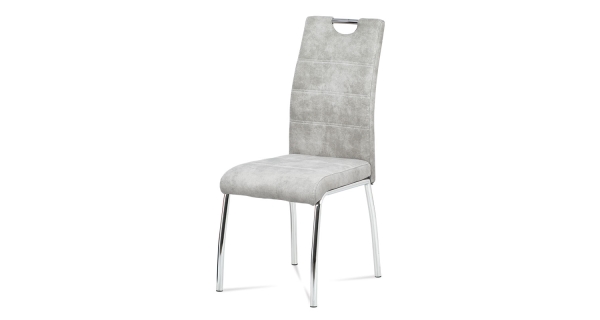 Jídelní židle BIANUS, stříbrná látka/chrom