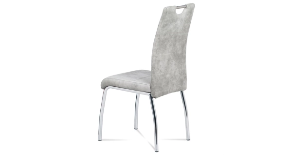 Jídelní židle BIANUS, stříbrná látka/chrom