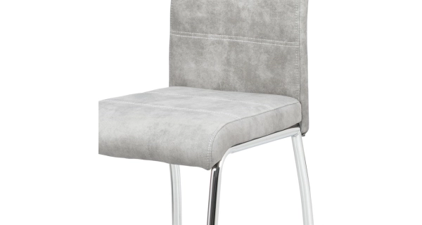 Jídelní židle BIANUS, stříbrná látka/chrom