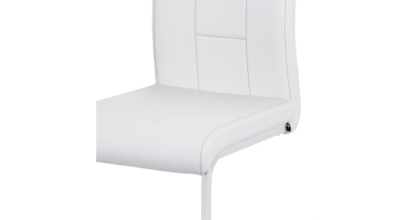 Jídelní židle BURLAT, bílá/chrom