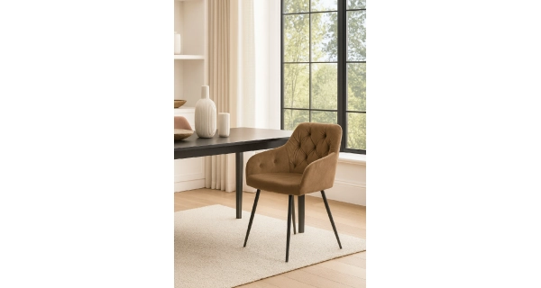 Jídelní židle CALRA, béžová látka/kov