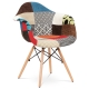 Jídelní židle COLURNA, patchwork/masiv buk