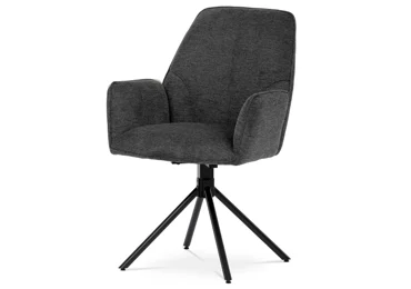 Jídelní židle CRENSIL, šedá látka, černý kov