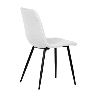 Jídelní židle DORELYOR, bílá látka, černý kov