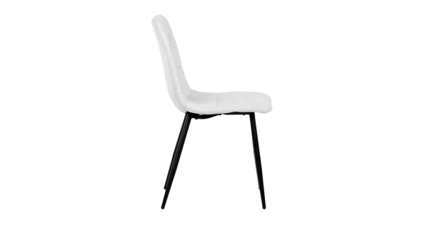 Jídelní židle DORELYOR, bílá látka, černý kov