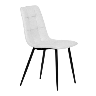 Jídelní židle DORELYOR, bílá látka, černý kov