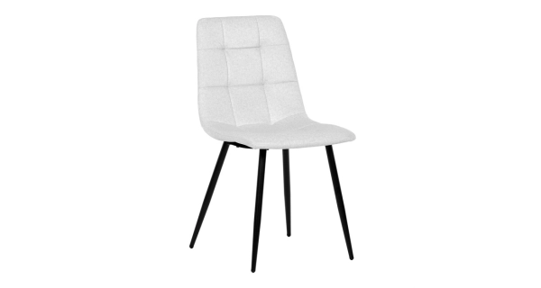 Jídelní židle DORELYOR, bílá látka, černý kov